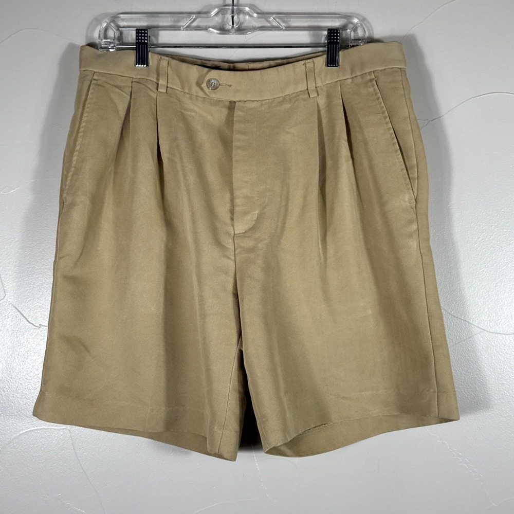 Bobby Jones Men's Khaki Golf Shorts Size 35 Pleated Dress Casual